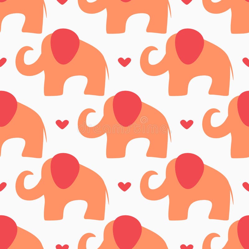Herhalend harten en abstracte silhouetten van met de hand getrokken olifanten Leuk baby naadloos patroon royalty-vrije illustratie Herhalend harten en abstracte silhouetten van met de hand getrokken olifanten Leuk baby naadloos patroon royalty-vrije illustratie