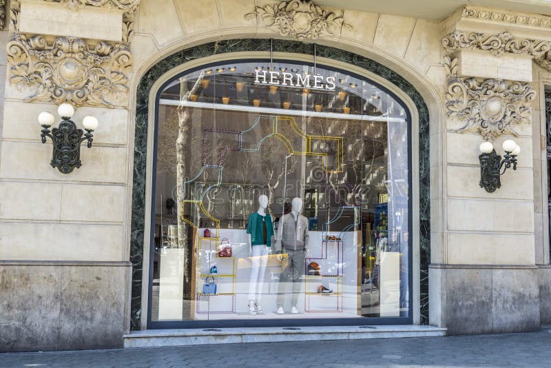 Hermes armazena, Barcelona imagem de stock Hermes armazena, Barcelona imagem de stock