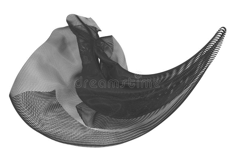Hermosas partículas de color que fluyen. forma ondulada negra hecha de pequeños cubos imagen de representación 3d libre illustration