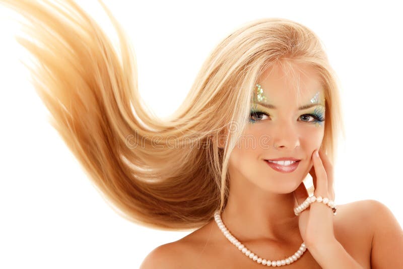 Hermoso adolescente de la sirena de la muchacha aislado en blanco imagen de archivo Hermoso adolescente de la sirena de la muchacha aislado en blanco imagen de archivo