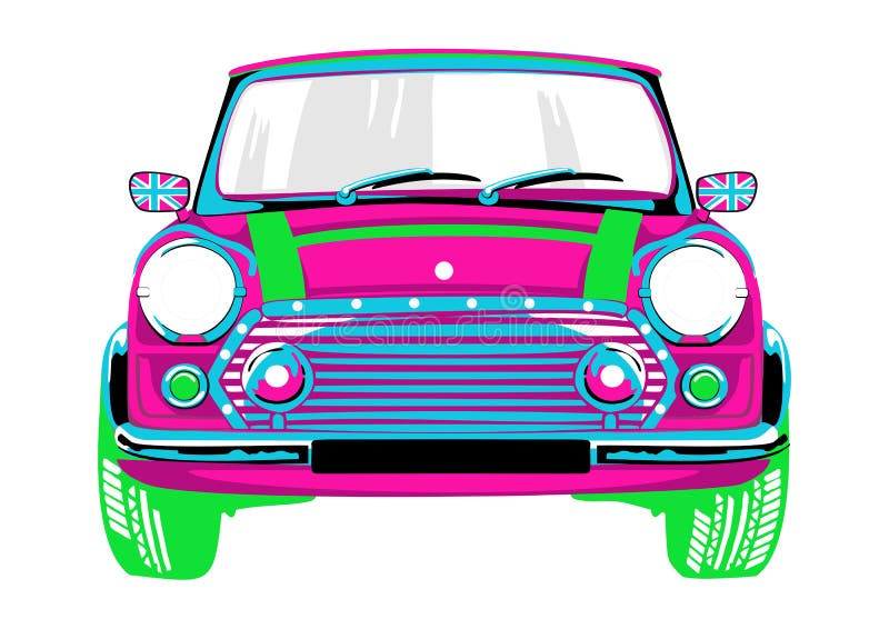 Hermoso y un coche rosado ilustración del vector Hermoso y un coche rosado ilustración del vector