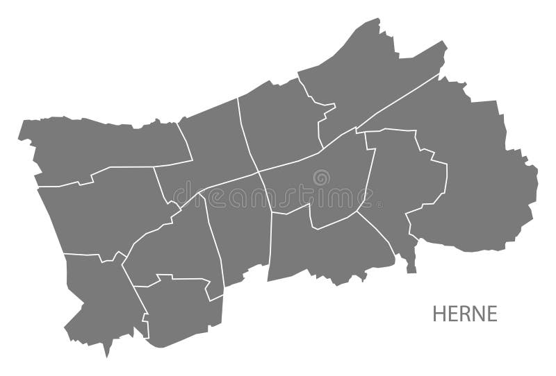 Herne City Map Boroughs Grey Illustration Silhouette Shape Herne City Map Boroughs Grey Illustration 114697975 