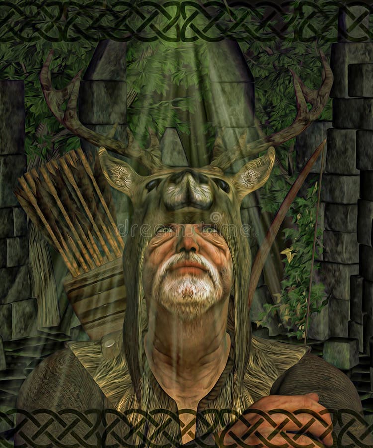 Herne the Hunter English Folklore Celtic God Stock Illustration