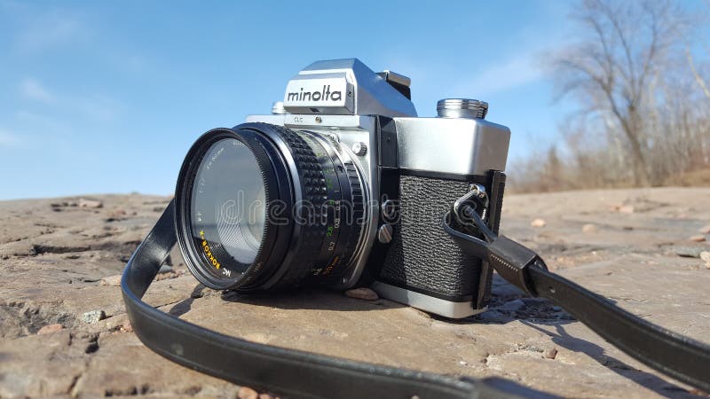 Minolta SRT  with mm F1.7 Rokkor Lens on Rocks Overlooking
