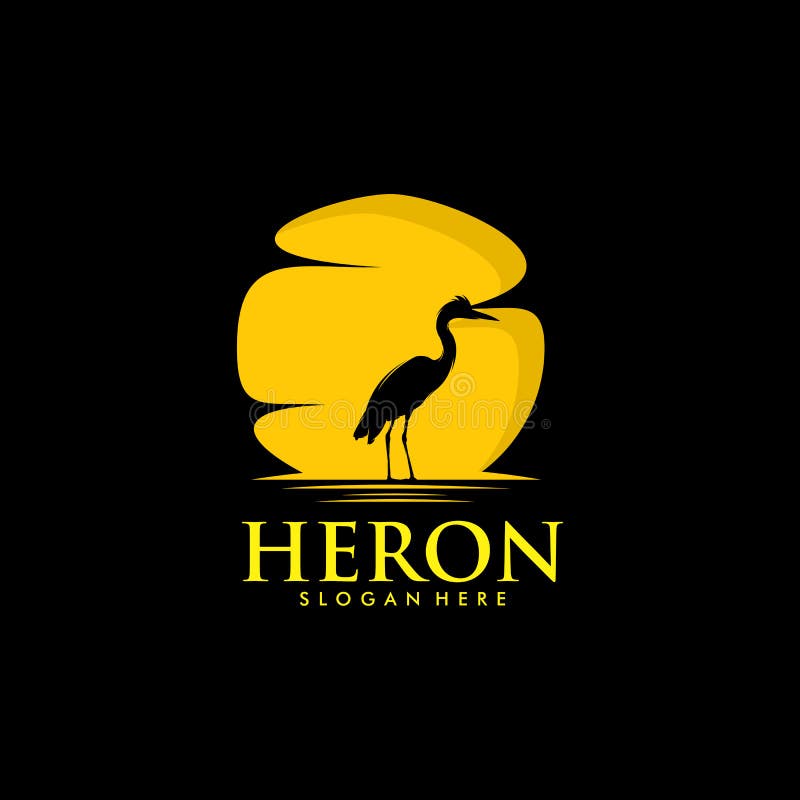 Heron logo stock vector. Illustration of nature, black - 229478243