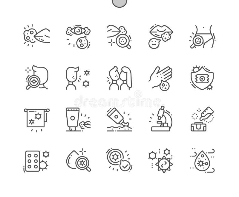 Herpes Well-crafted Pixel Perfect Vector Thin Line Icons 30 2x Grid for Web Graphics and Apps