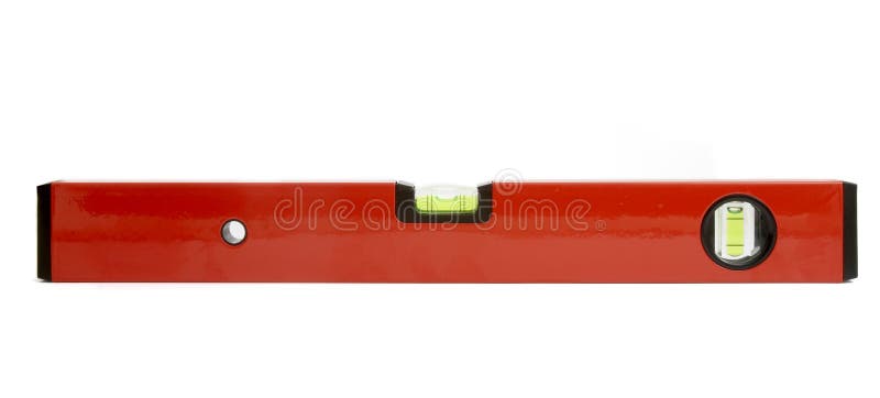 Close up of spirit level for construction workers on white background with clipping path. Close up of spirit level for construction workers on white background with clipping path