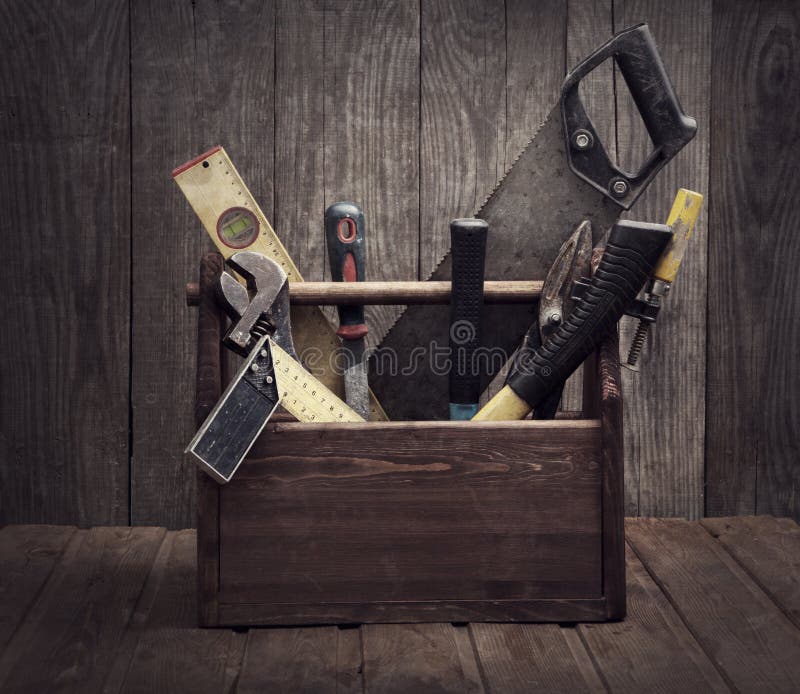 Herramientas viejas sucias foto de archivo libre de regalías