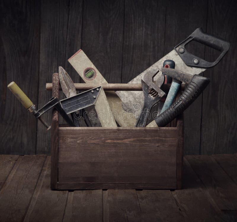 Herramientas viejas sucias imagenes de archivo
