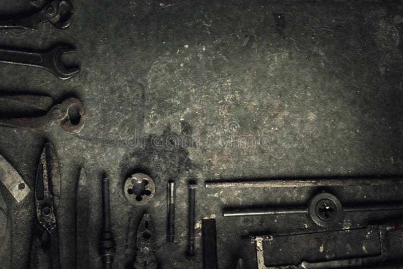 Herramientas viejas sucias fotografía de archivo
