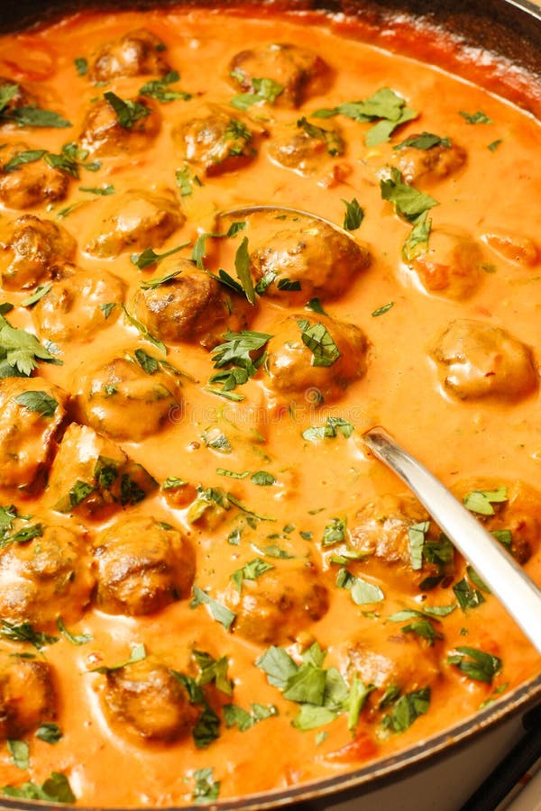 Herring Balls in Tomato and Coconut Milk Sauce Stock Photo Image of