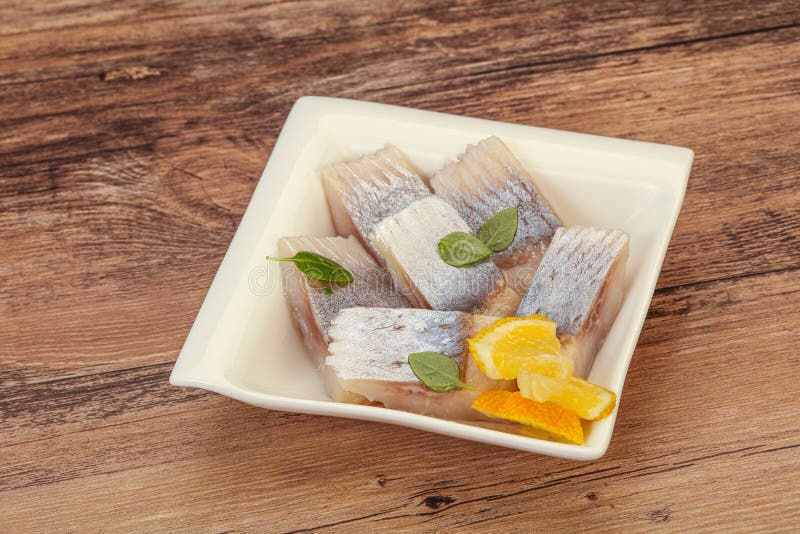 Herring Fillet with Sliced Lemon Stock Image Image of closeup