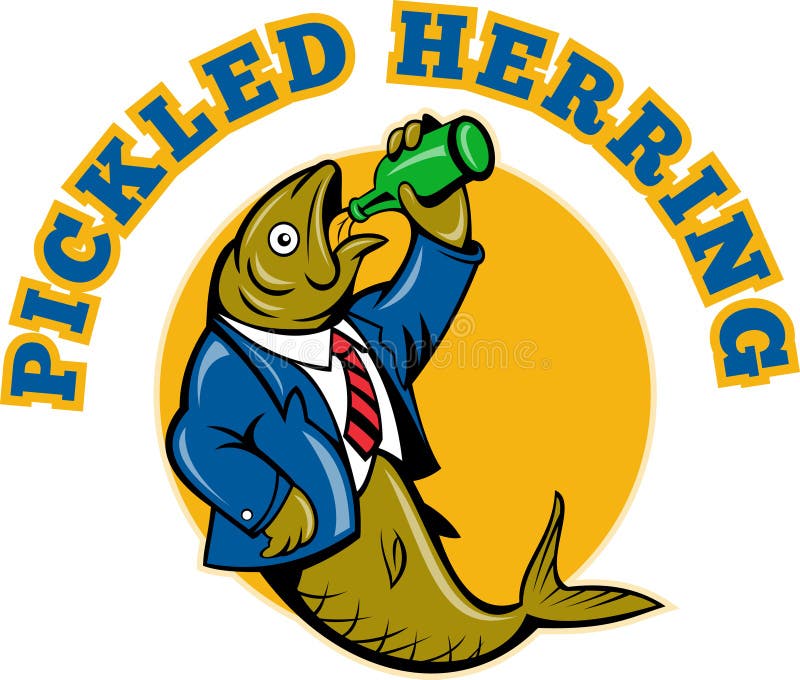 Herring Fish Drinking Beer Stock Illustrations 2 Herring Fish