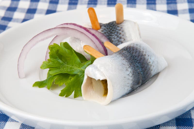 Herring fish roll - rollmop