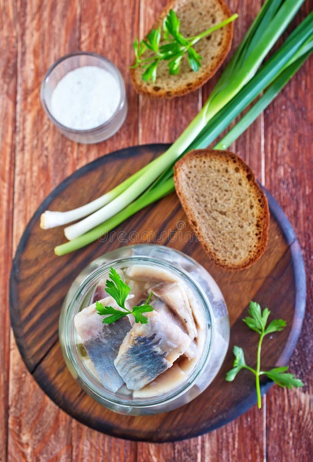 Herring in glass bank stock image. Image of bank, cooking 45781709