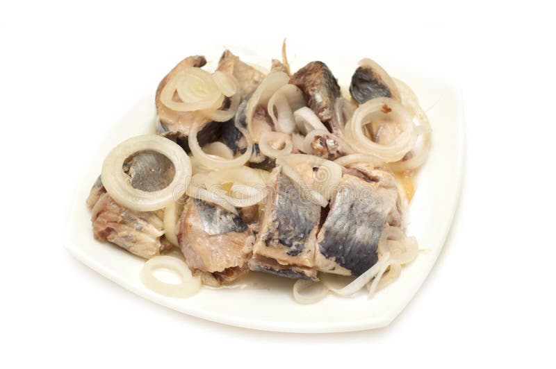 Herring with onions royalty free stock photos