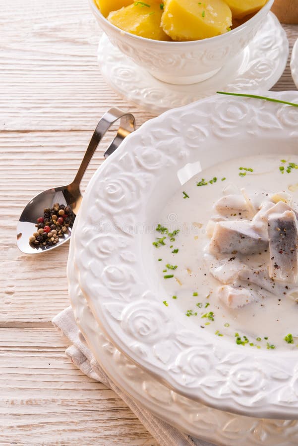 Herring with Potato and Cream Stock Photo Image of fresh, meal 28701688