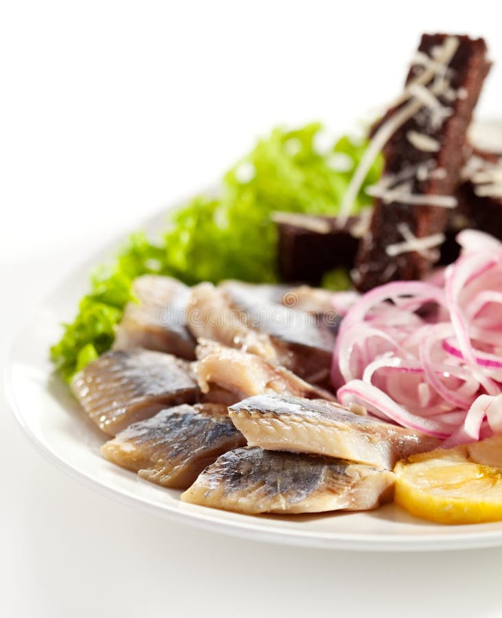 Herring with Potato stock photo. Image of fried, meal 40982906