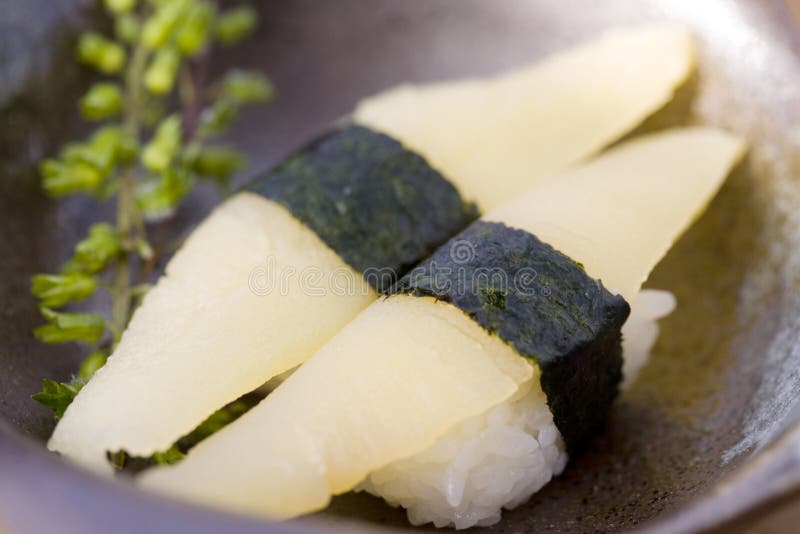 Herring roe sushi stock image. Image of yellow, rice, object 1103633