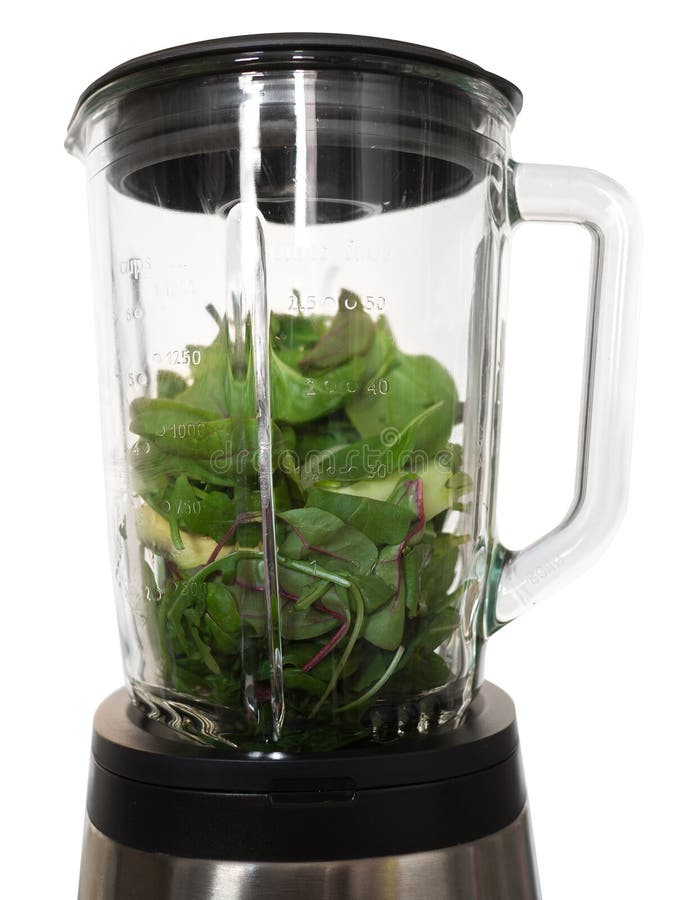 Herstellung von Smoothies in der Mischmaschine mit grünen Spinat Blättern und avocad stockfotografie Herstellung von Smoothies in der Mischmaschine mit grünen Spinat Blättern und avocad stockfotografie