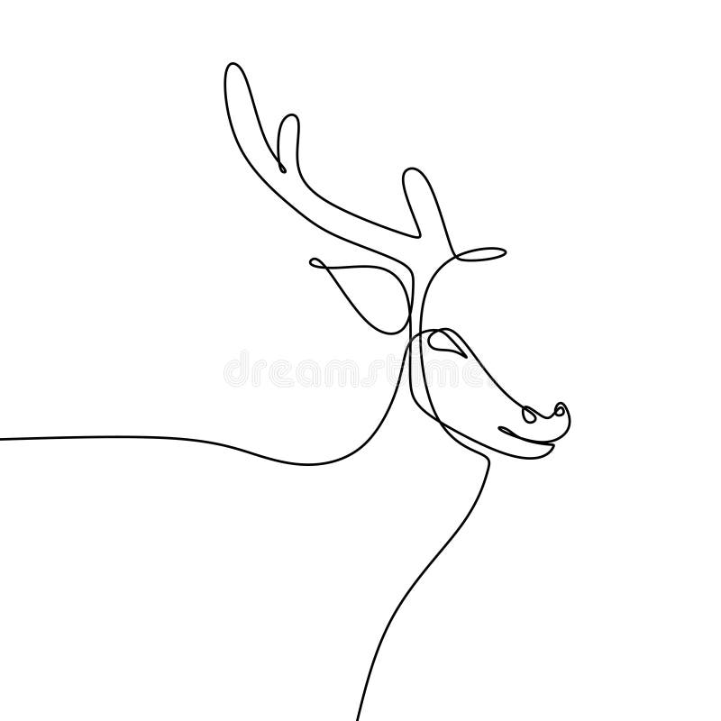 Herten ononderbroken de vectorillustratie van de lijntekening royalty-vrije illustratie Herten ononderbroken de vectorillustratie van de lijntekening royalty-vrije illustratie