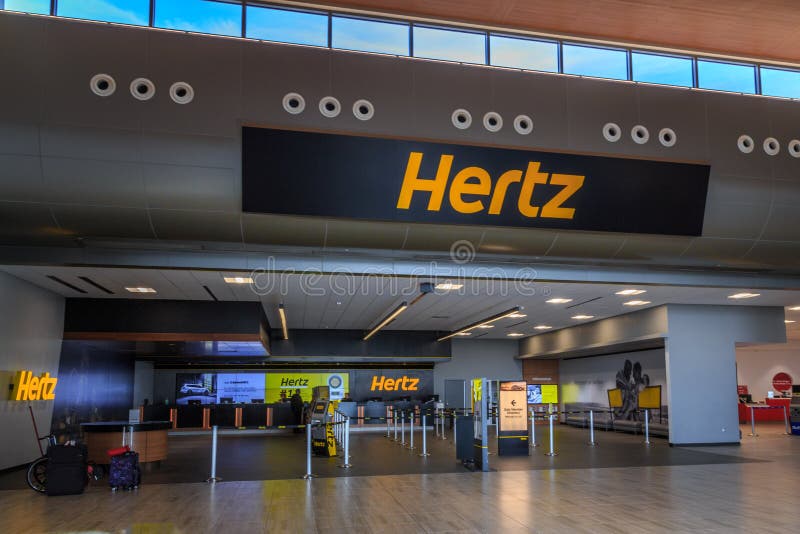Hertz Airport Rental Car Area Editorial Stock Image - Image of rates