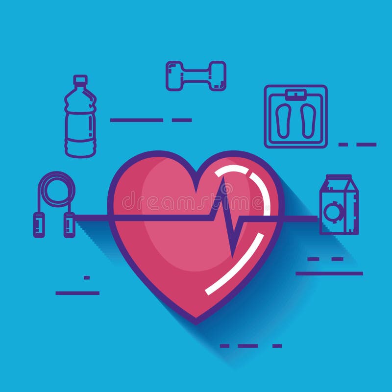 Heart cardio with healthy lifestyle icons vector illustration design. Heart cardio with healthy lifestyle icons vector illustration design