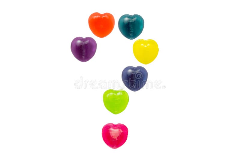Herz-Süßigkeit gesetzter fraglicher Mark Shape für Valentinsgruß lizenzfreies stockbild Herz-Süßigkeit gesetzter fraglicher Mark Shape für Valentinsgruß lizenzfreies stockbild