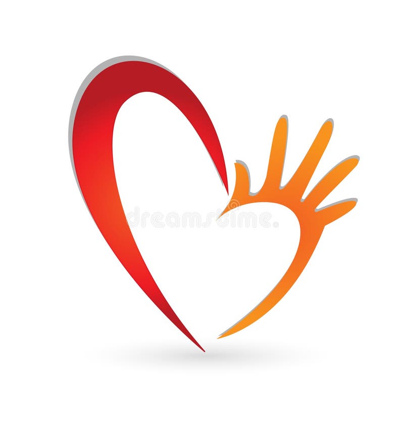 Heart hands creative design background logo vector. Heart hands creative design background logo vector