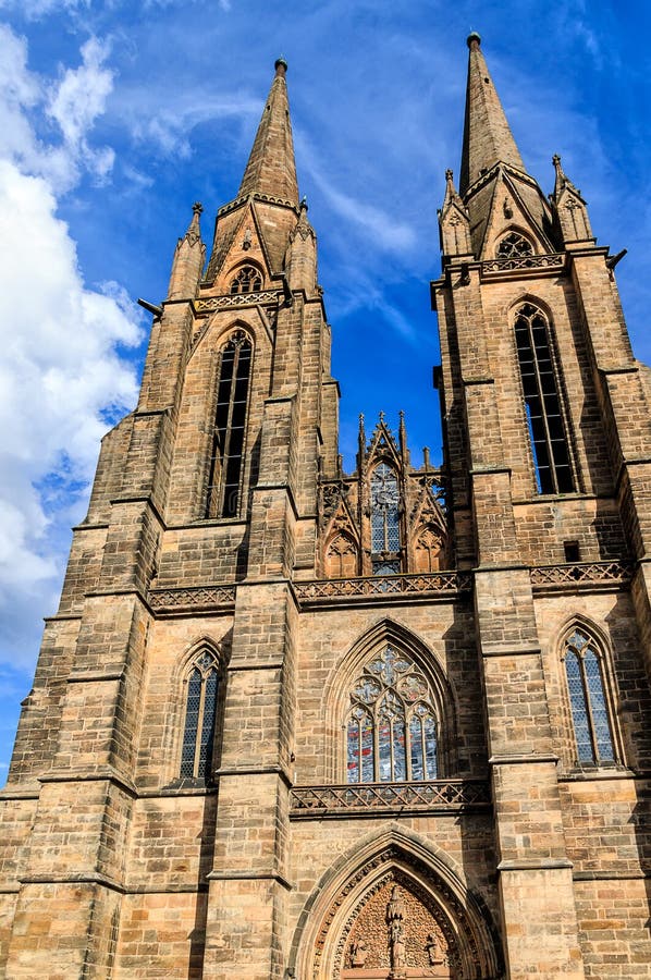 Hesse, Germany - The Church of St. Elisabeth in university town of Marburg an der Lahn is Marburg`s most famous building. Hesse, Germany - The Church of St. Elisabeth in university town of Marburg an der Lahn is Marburg`s most famous building.