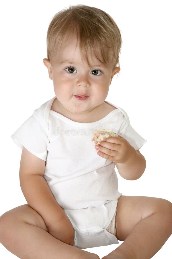 Het aanbiddelijke Eten van de Jongen van de Baby royalty-vrije stock foto Het aanbiddelijke Eten van de Jongen van de Baby royalty-vrije stock foto