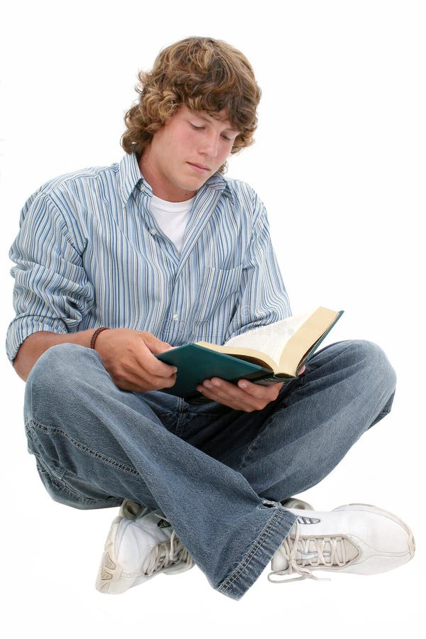 Het aantrekkelijke Boek van de Lezing van de Jongen van de Tiener van Zestien Éénjarigen stock afbeeldingen Het aantrekkelijke Boek van de Lezing van de Jongen van de Tiener van Zestien Éénjarigen stock afbeeldingen