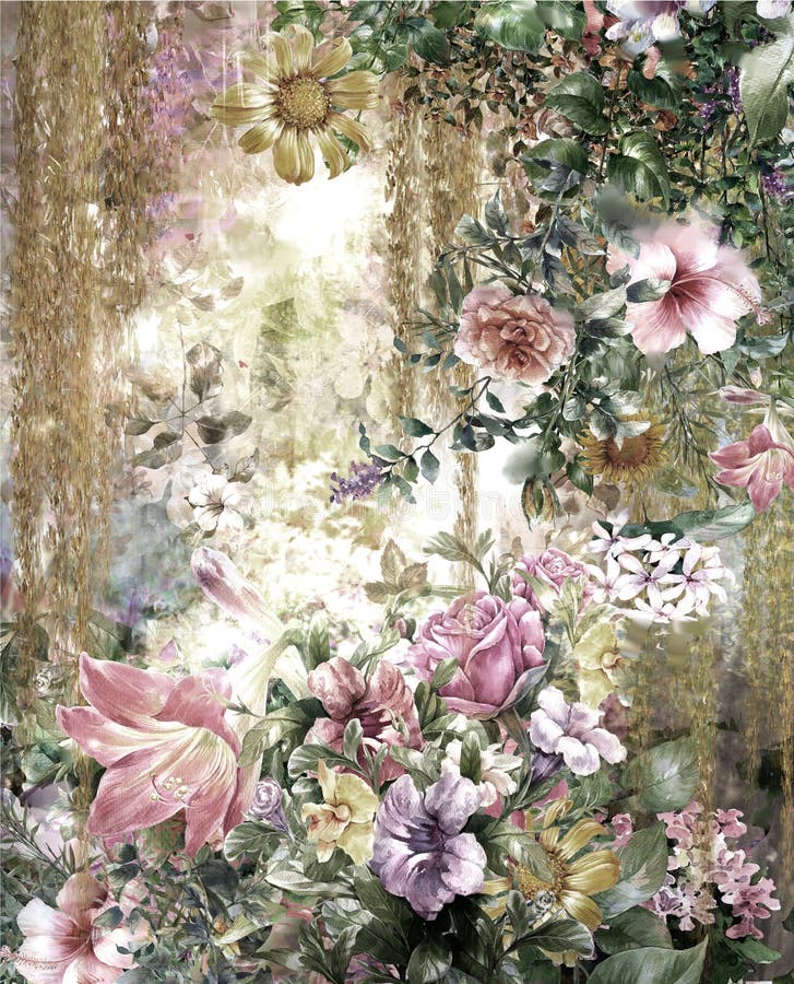 Het abstracte kleurrijke bloemenwaterverf schilderen De lente multicolored in aard royalty-vrije illustratie Het abstracte kleurrijke bloemenwaterverf schilderen De lente multicolored in aard royalty-vrije illustratie