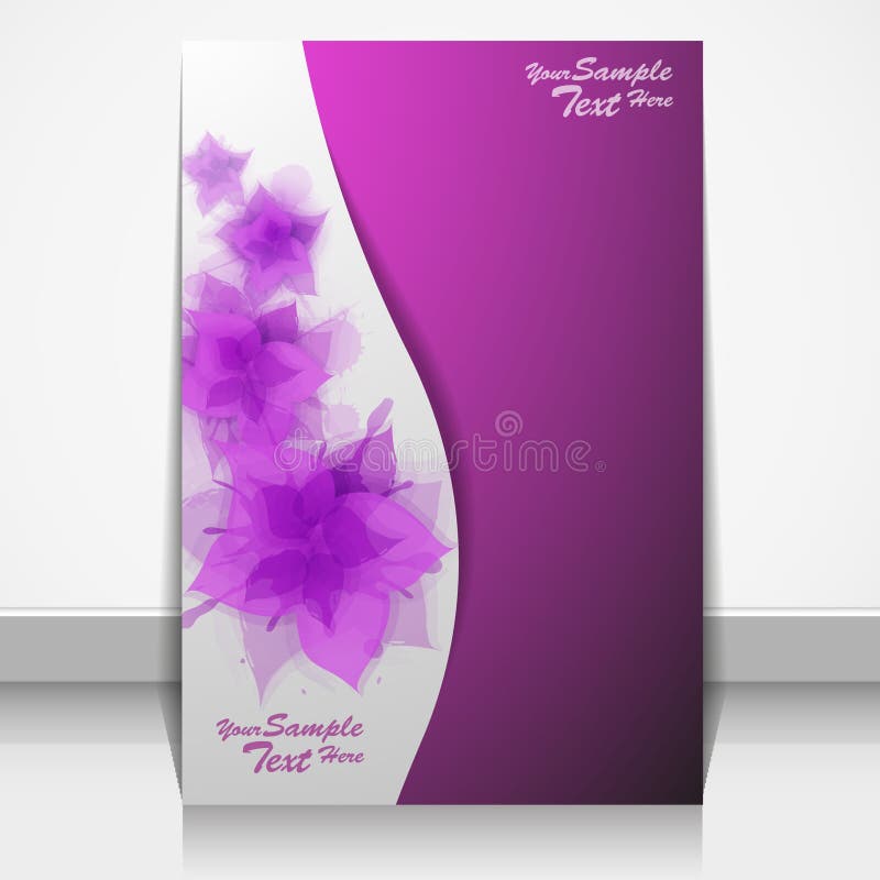 Abstract purple and white flower cover template. Abstract purple and white flower cover template