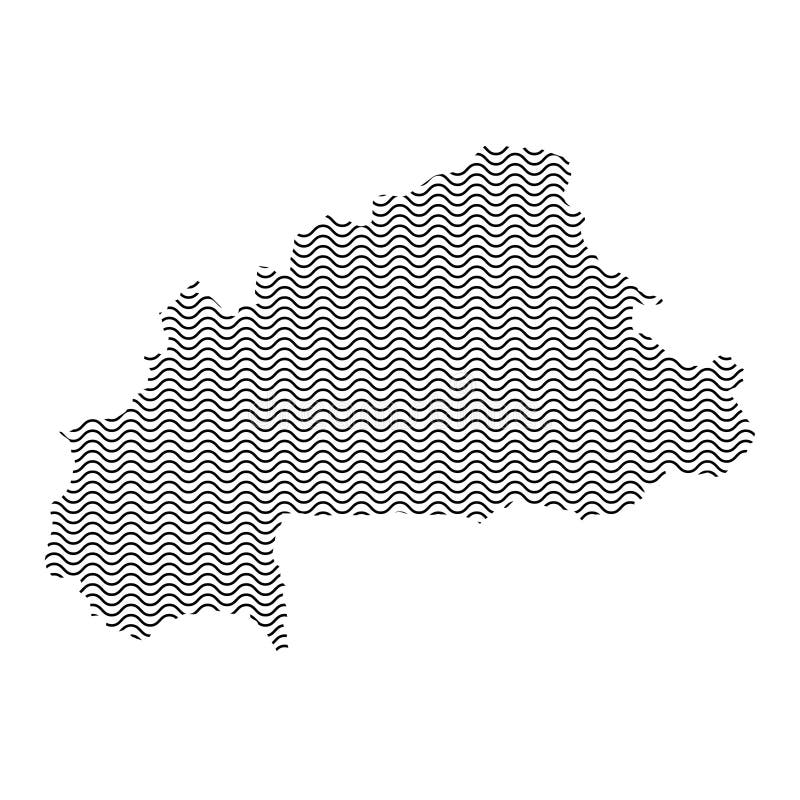Het abstracte silhouet van het land van Burkina Faso van het golvende zwarte herhalen royalty-vrije illustratie Het abstracte silhouet van het land van Burkina Faso van het golvende zwarte herhalen royalty-vrije illustratie