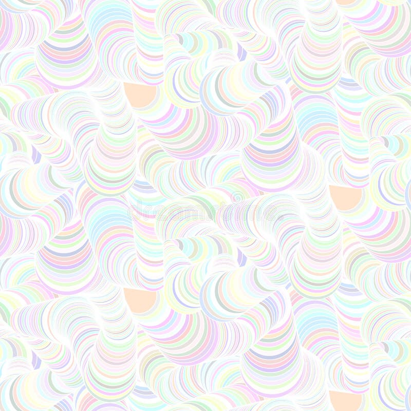 Het abstracte vector naadloze zachte patroon van het pastelkleur lichte moiré met golvende cirkellijnen royalty-vrije illustratie Het abstracte vector naadloze zachte patroon van het pastelkleur lichte moiré met golvende cirkellijnen royalty-vrije illustratie