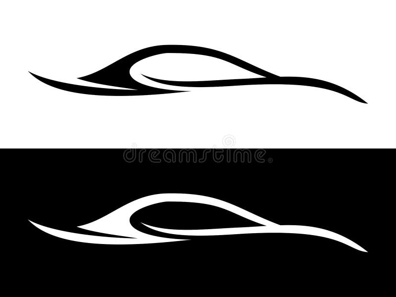 Het abstracte Zwart-witte Symbool van de Autovorm