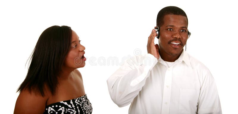 Het Afrikaanse Amerikaanse Paar kan niet royalty-vrije stock afbeelding