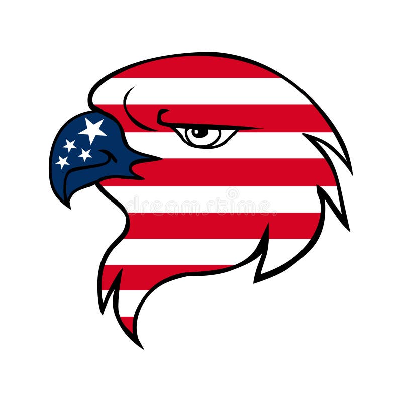 Het Amerikaanse gezicht van de vlagadelaar vector illustratie Het Amerikaanse gezicht van de vlagadelaar vector illustratie