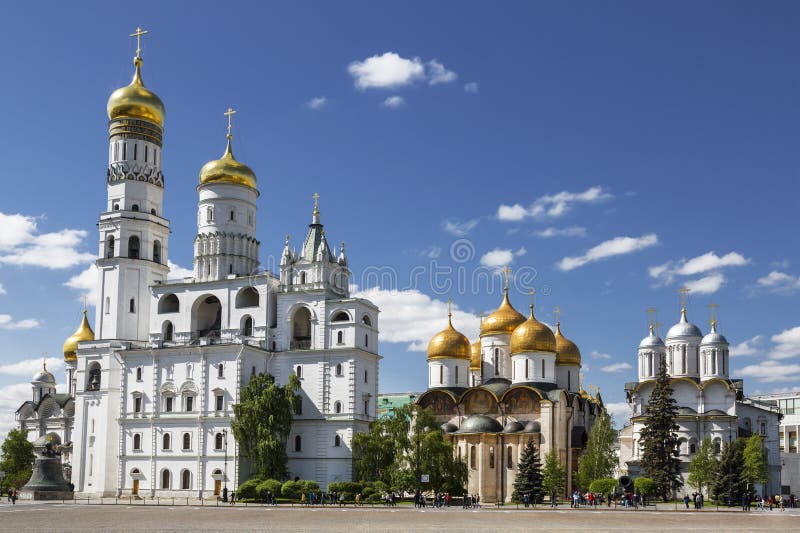 Het architecturale ensemble van Moskou het Kremlin stock fotografie Het architecturale ensemble van Moskou het Kremlin stock fotografie