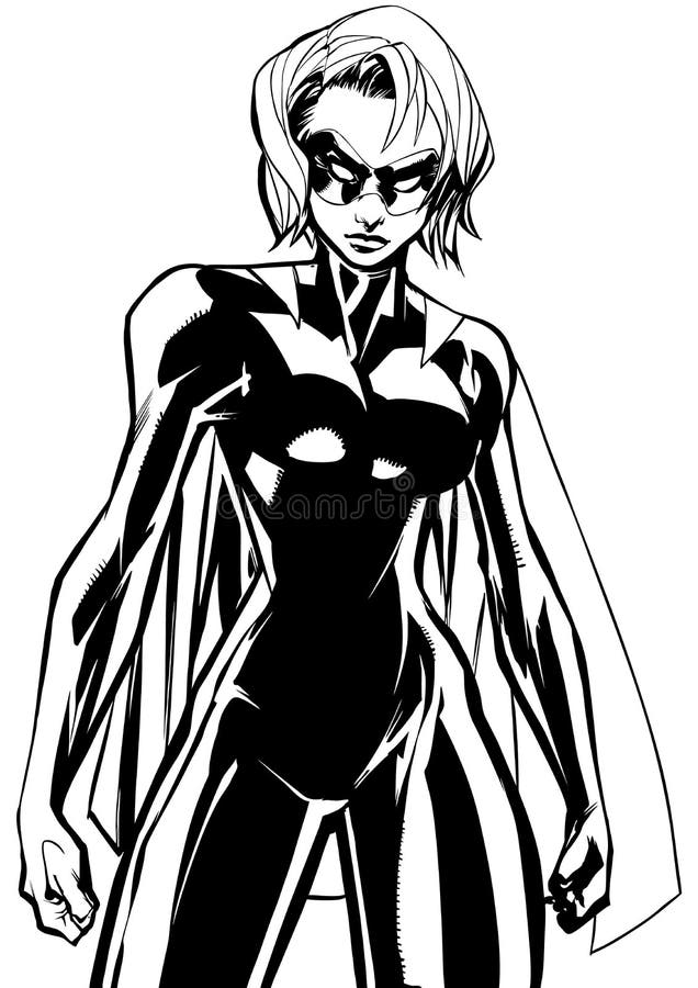 Het Art. van de de Wijzelijn van de Superheroineslag royalty-vrije illustratie Het Art. van de de Wijzelijn van de Superheroineslag royalty-vrije illustratie