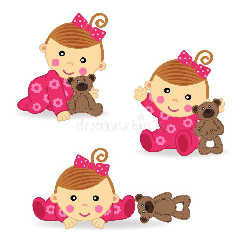 Het babymeisje draagt actie vector illustratie Het babymeisje draagt actie vector illustratie