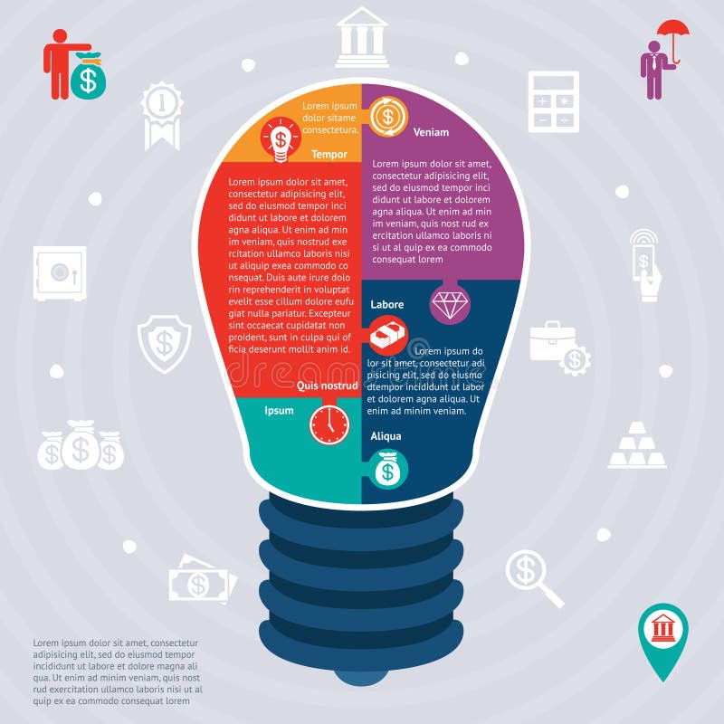 Het bank en financiënraadsel infographic concept stock illustratie Het bank en financiënraadsel infographic concept stock illustratie