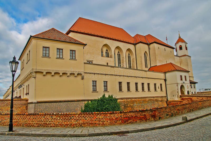 Het barokke kasteel Spilberk in Brno stock fotografie