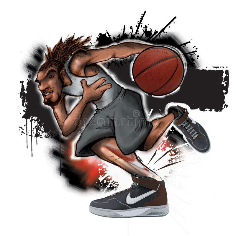 Het Basketbal van de Verwonding van de Pees van de Bal van de straat vector illustratie Het Basketbal van de Verwonding van de Pees van de Bal van de straat vector illustratie