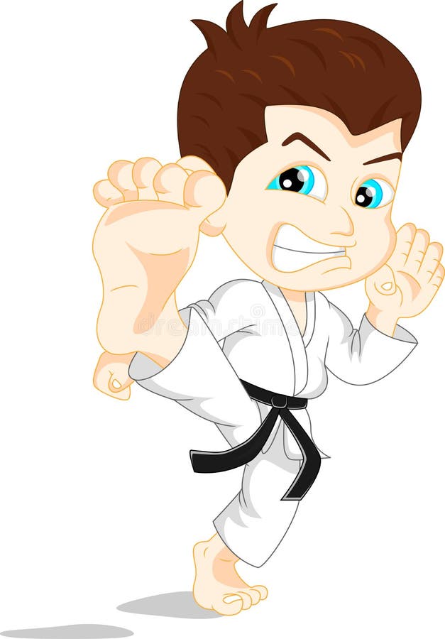 Vector illustration of karate boy cartoon. Vector illustration of karate boy cartoon