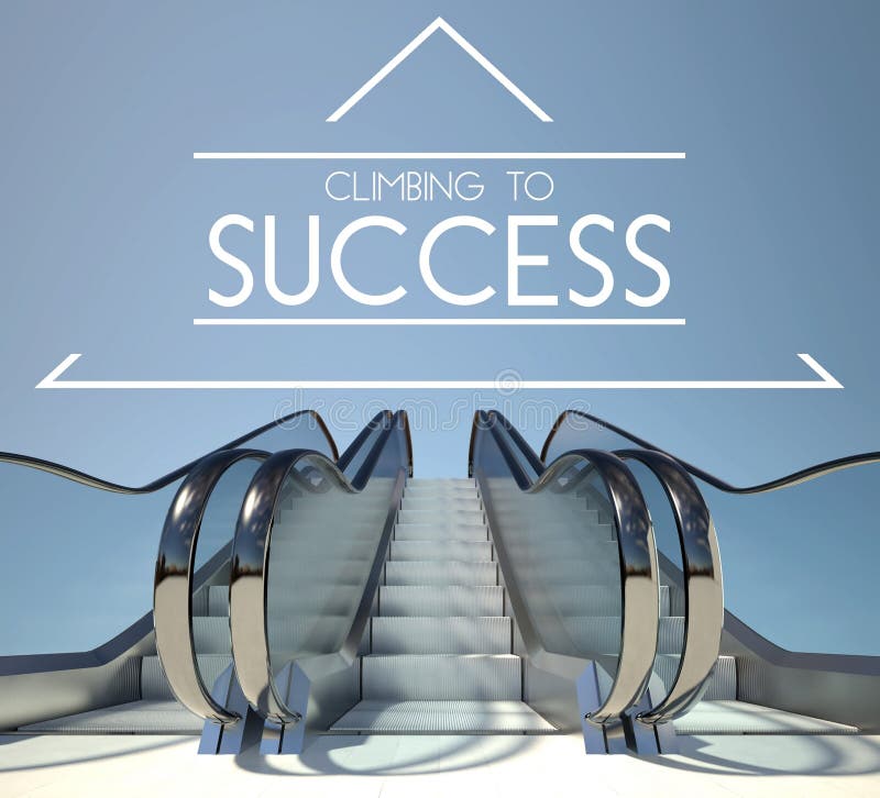 Het beklimmen aan succesconcept met trap