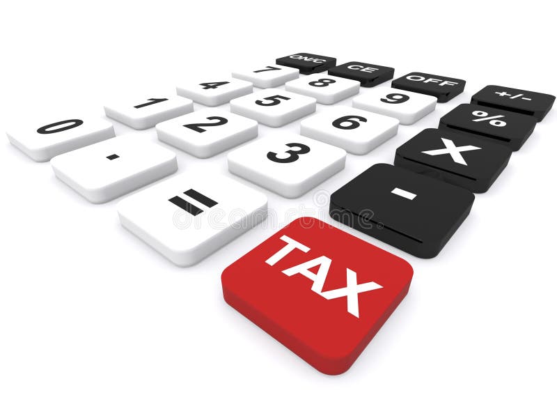 Het berekenen belasting stock illustratie. Illustration of rood - 33209903