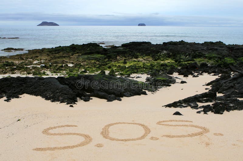 Het Bericht van het S.O.S. stock foto Het Bericht van het S.O.S. stock foto