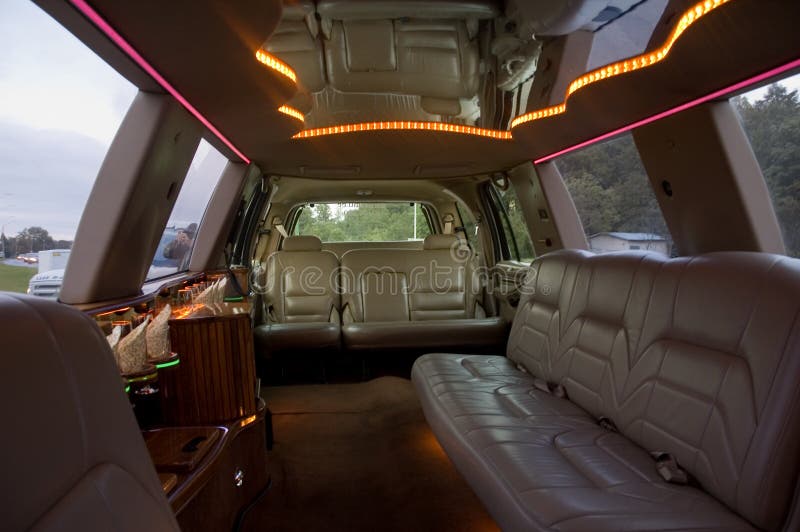 Het binnenland van de limousine stock afbeelding Het binnenland van de limousine stock afbeelding